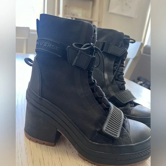 Converse Black Platform High-Top Sneakers - Picture 3 of 5